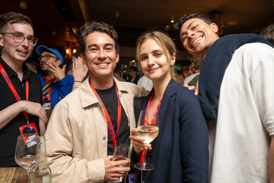 Attendees enjoying the NodeFest after-party